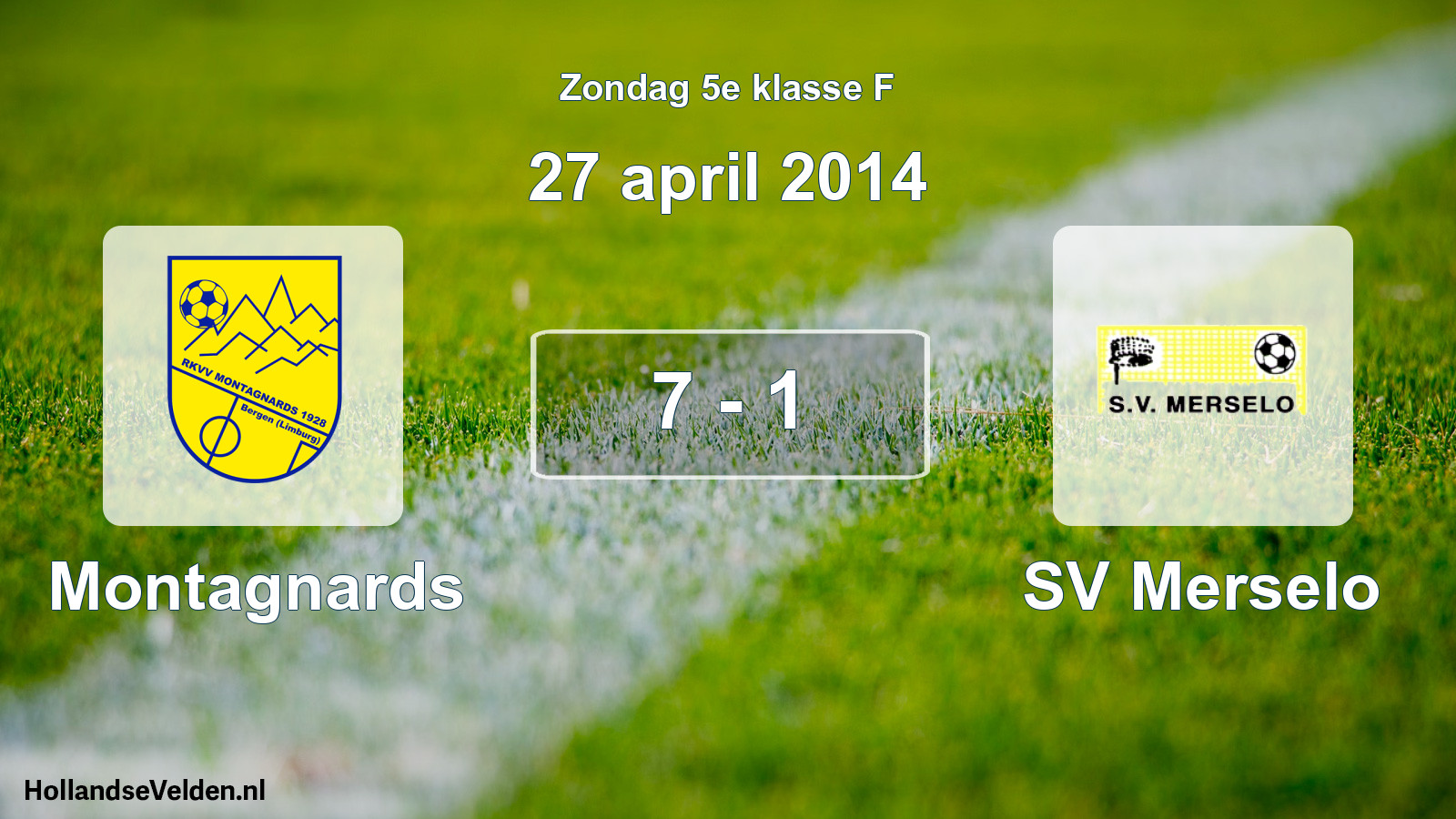 Total number of matches played: Montagnards - SV Merselo 7 - 1 (27 April 2014)