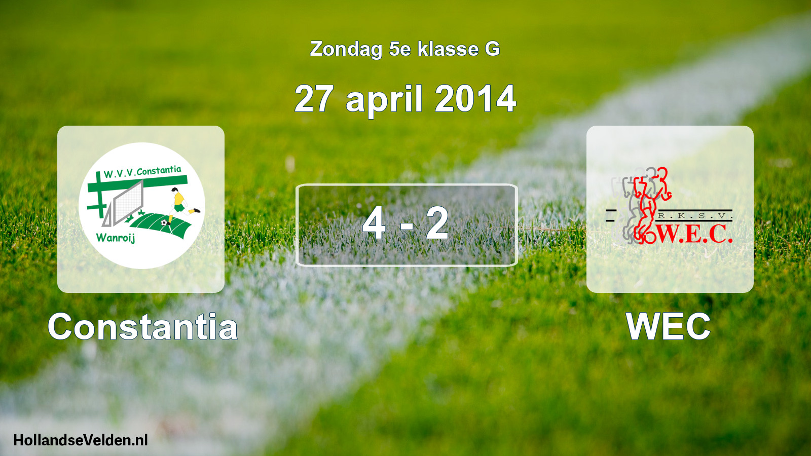 Total number of matches played: Constantia - WEC 4 - 2 (27 April 2014)