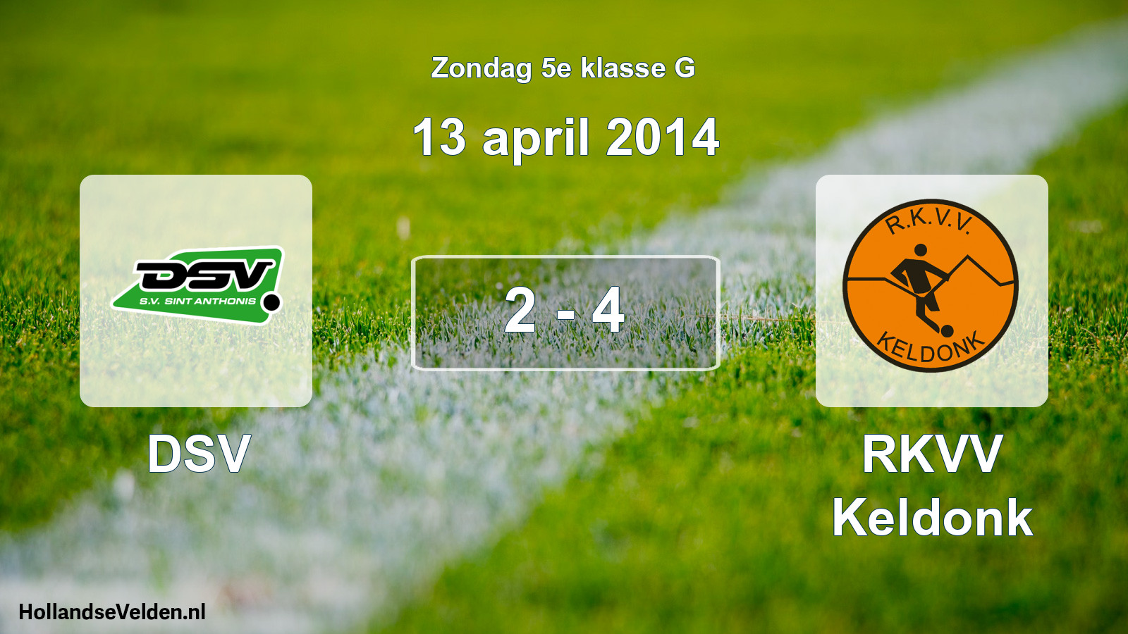 Total number of matches played: DSV - RKVV Keldonk 2 - 4 (13 April 2014)