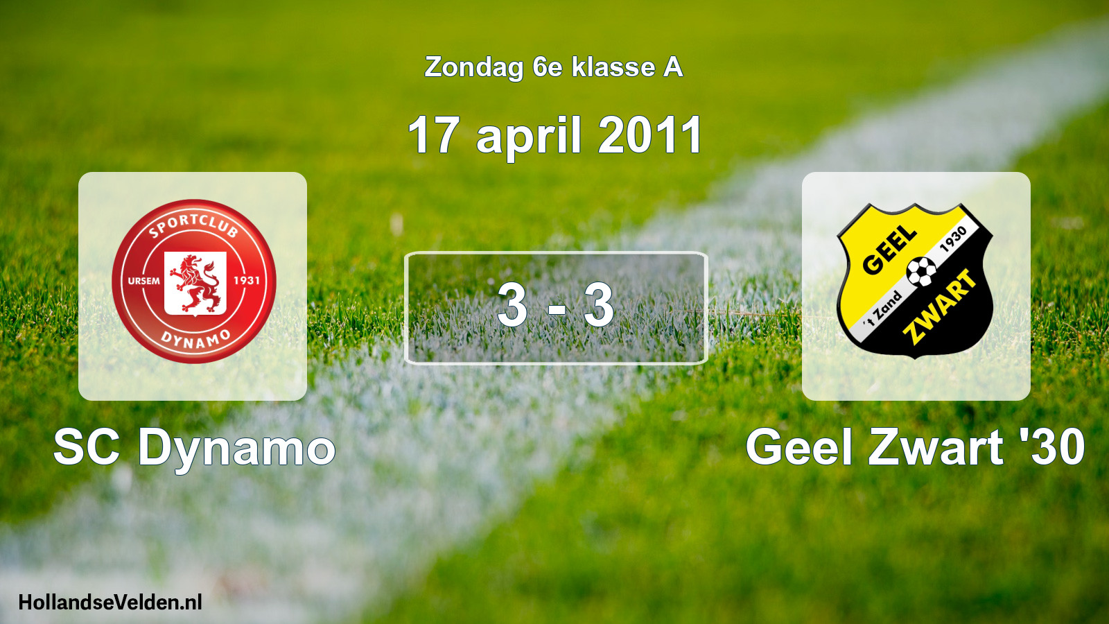 Total number of matches played: SC Dynamo - Geel Zwart '30 3 - 3 (17 April 2011)