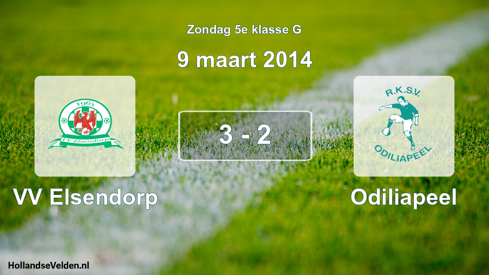 Total number of matches played: VV Elsendorp - Odiliapeel 3 - 2 (9 March 2014)