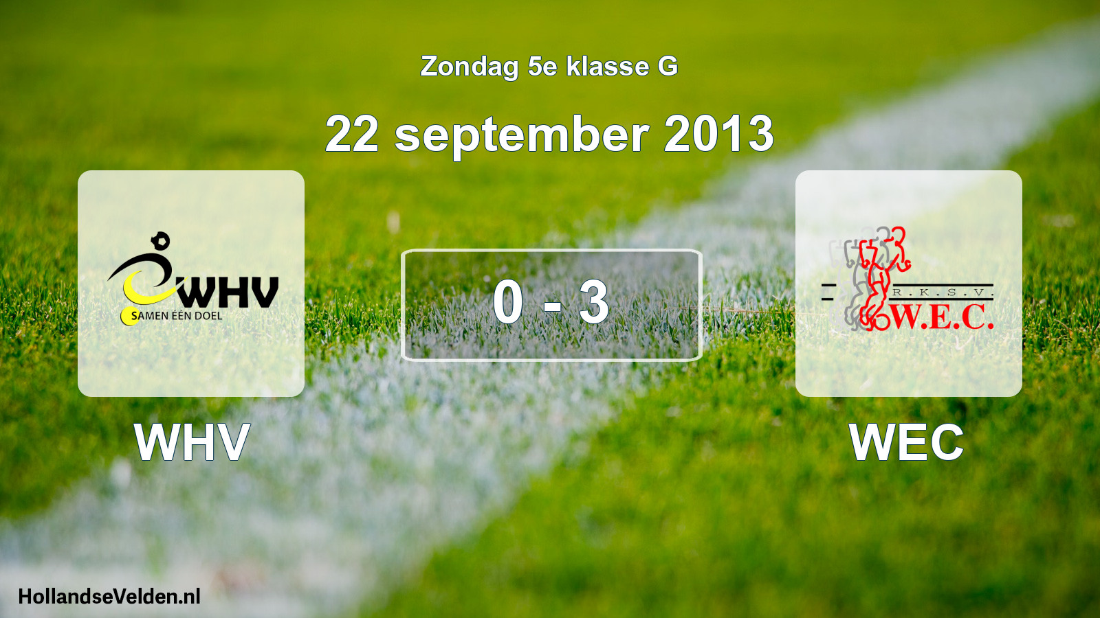 Total number of matches played: WHV - WEC 0 - 3 (22 September 2013)