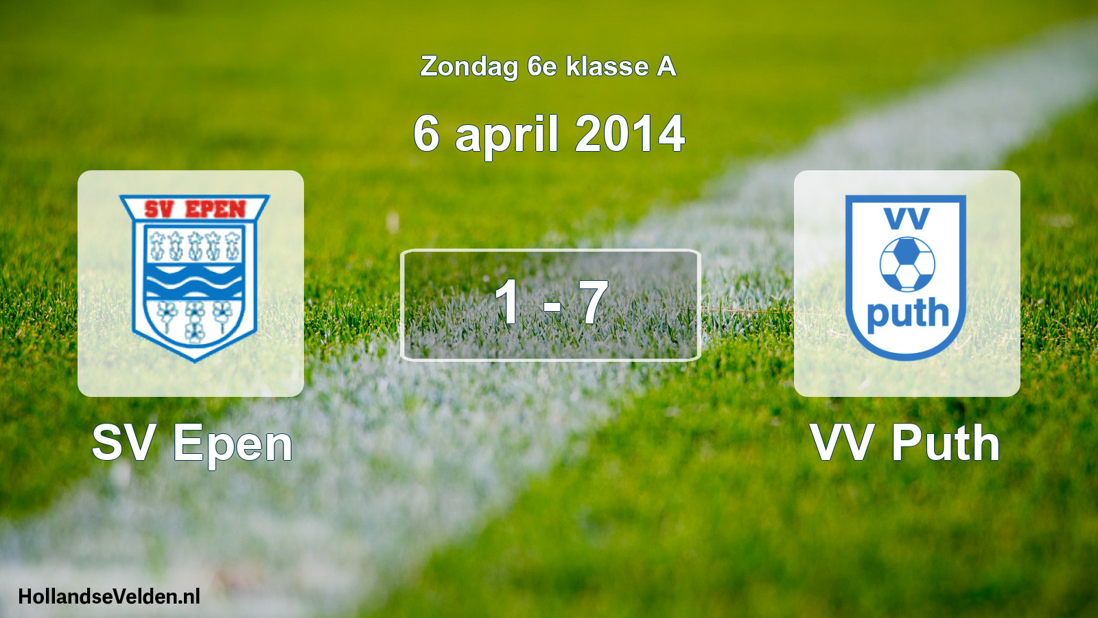 Total number of matches played: SV Epen - VV Puth 1 - 7 (6 April 2014)