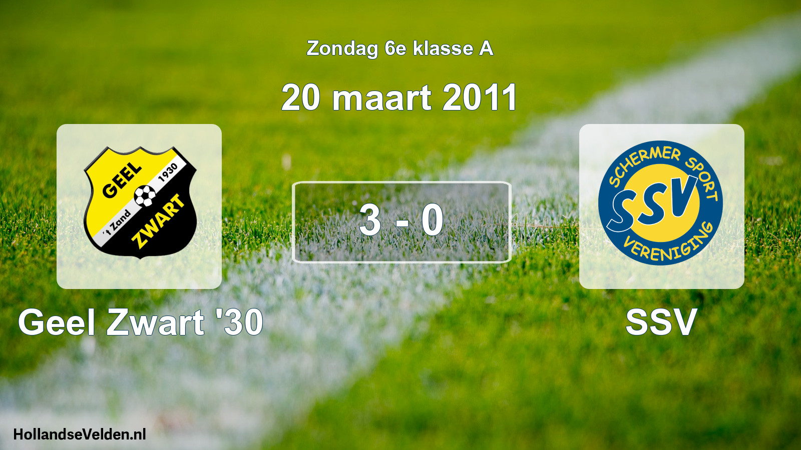 Total number of matches played: Geel Zwart '30 - SSV 3 - 0 (20 March 2011)