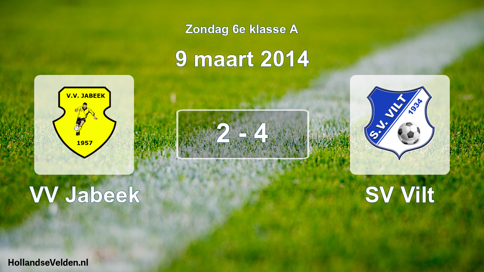 Total number of matches played: VV Jabeek - SV Vilt 2 - 4 (9 March 2014)