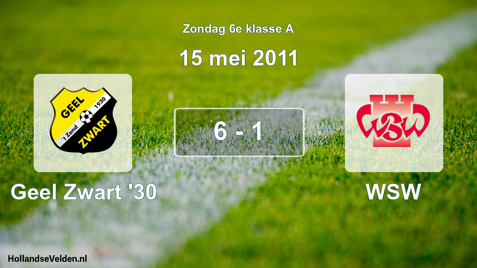 Total number of matches played: Geel Zwart '30 - WSW 6 - 1 (15 May 2011)