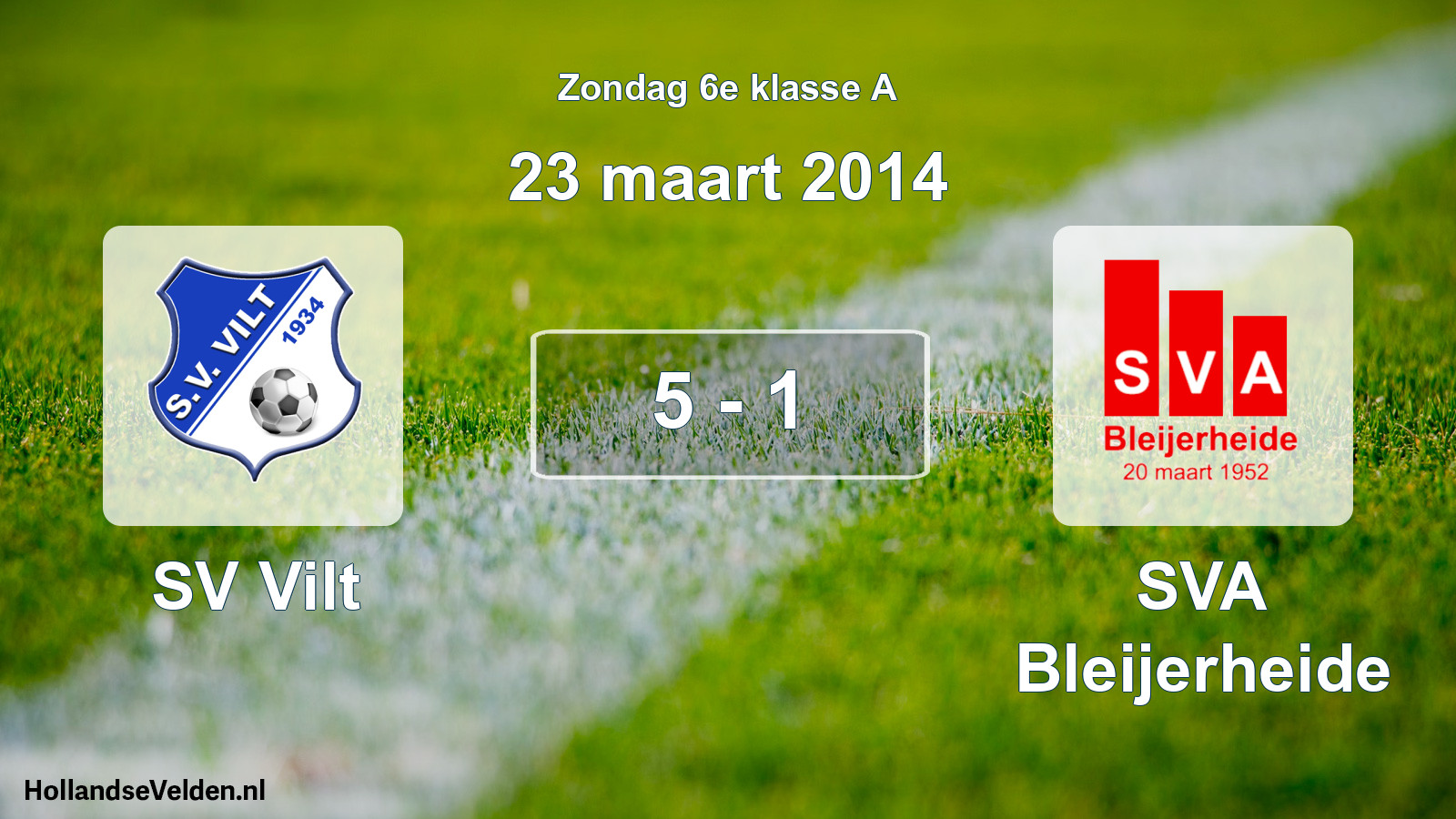 Total number of matches played: SV Vilt - SVA Bleijerheide 5 - 1 (23 March 2014)