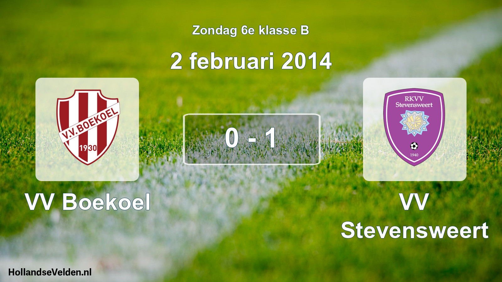 Total number of matches played: VV Boekoel - VV Stevensweert 0 - 1 (2 February 2014)