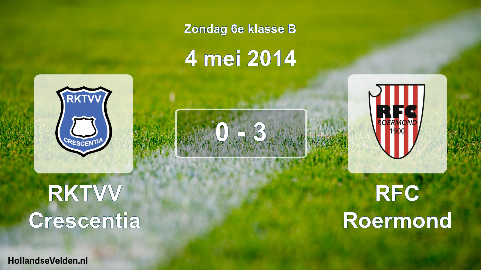 Total number of matches played: RKTVV Crescentia - RFC Roermond 0 - 3 (4 May 2014)