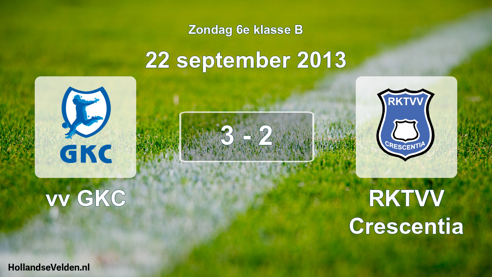 Total number of matches played: vv GKC - RKTVV Crescentia 3 - 2 (22 September 2013)