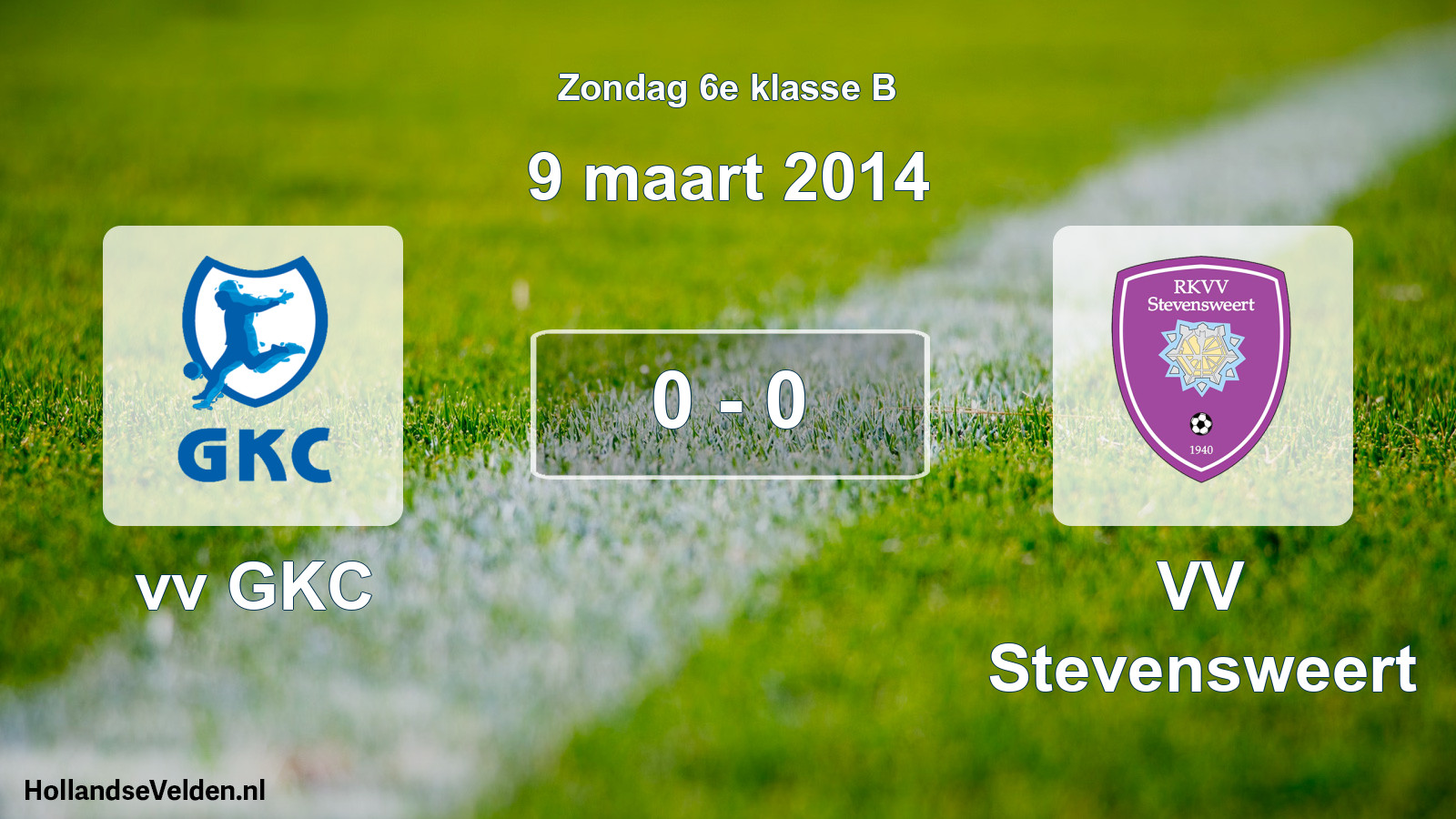 Total number of matches played: vv GKC - VV Stevensweert 0 - 0 (9 March 2014)