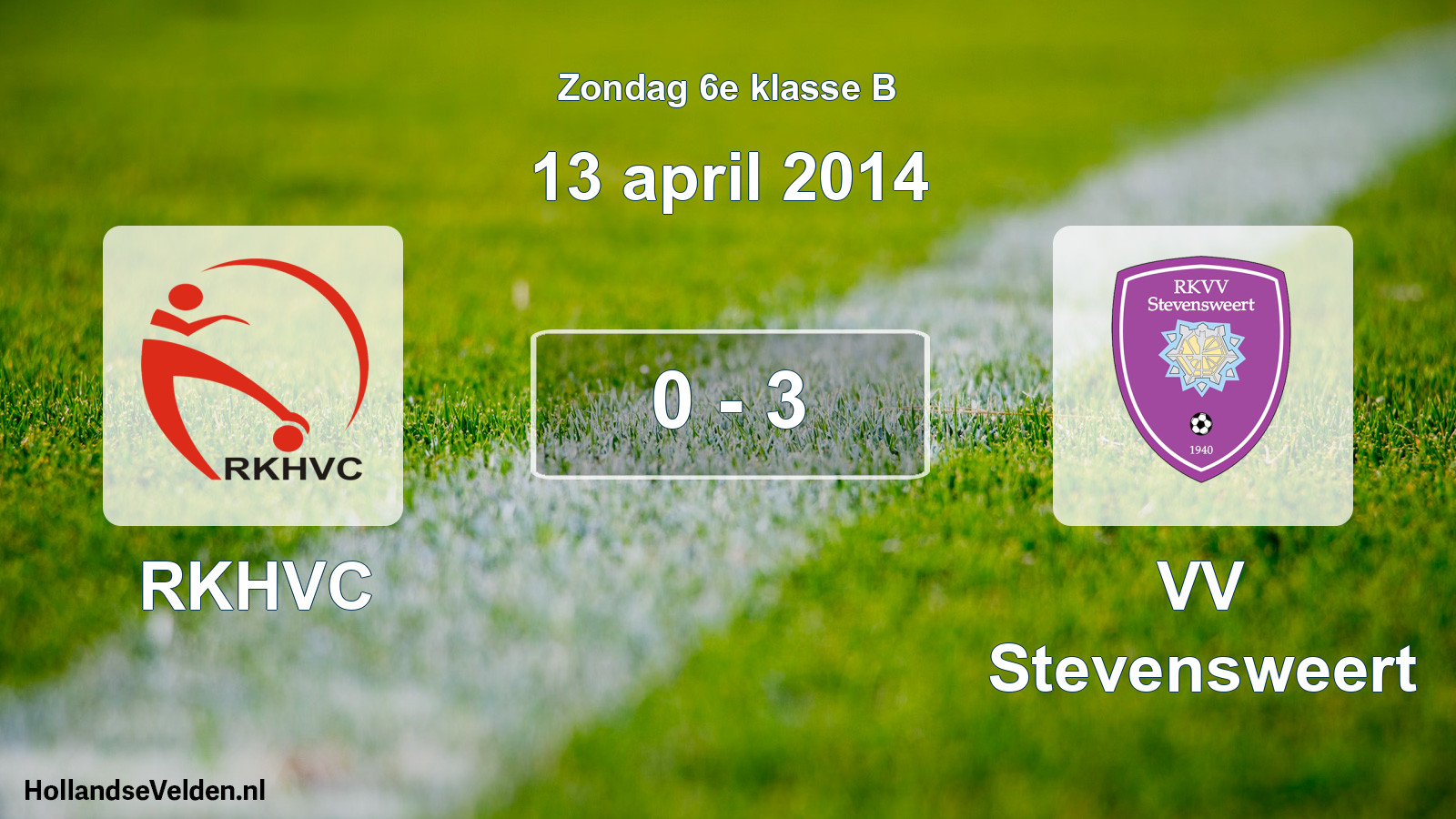 Total number of matches played: RKHVC - VV Stevensweert 0 - 3 (13 April 2014)