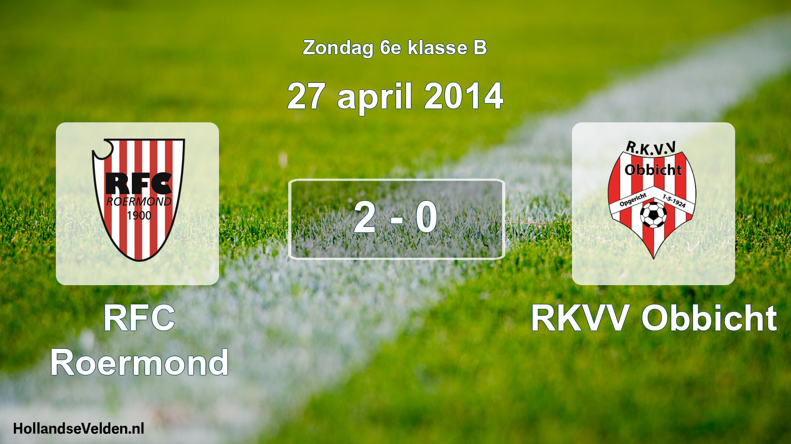 Total number of matches played: RFC Roermond - RKVV Obbicht 2 - 0 (27 April 2014)
