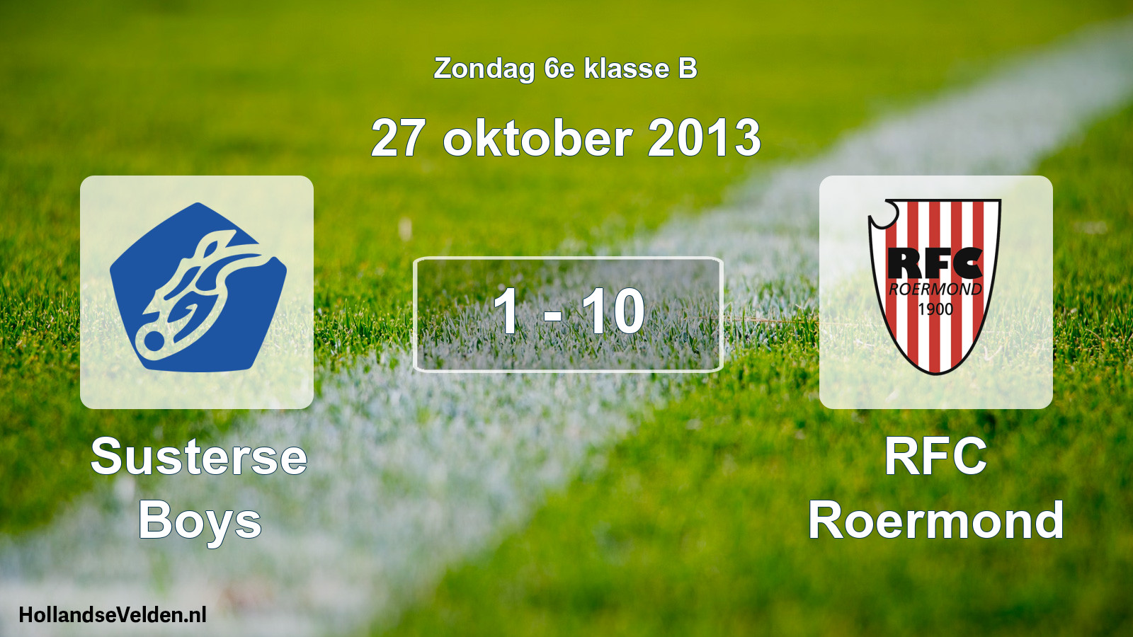Total number of matches played: Susterse Boys - RFC Roermond 1 - 10 (27 October 2013)