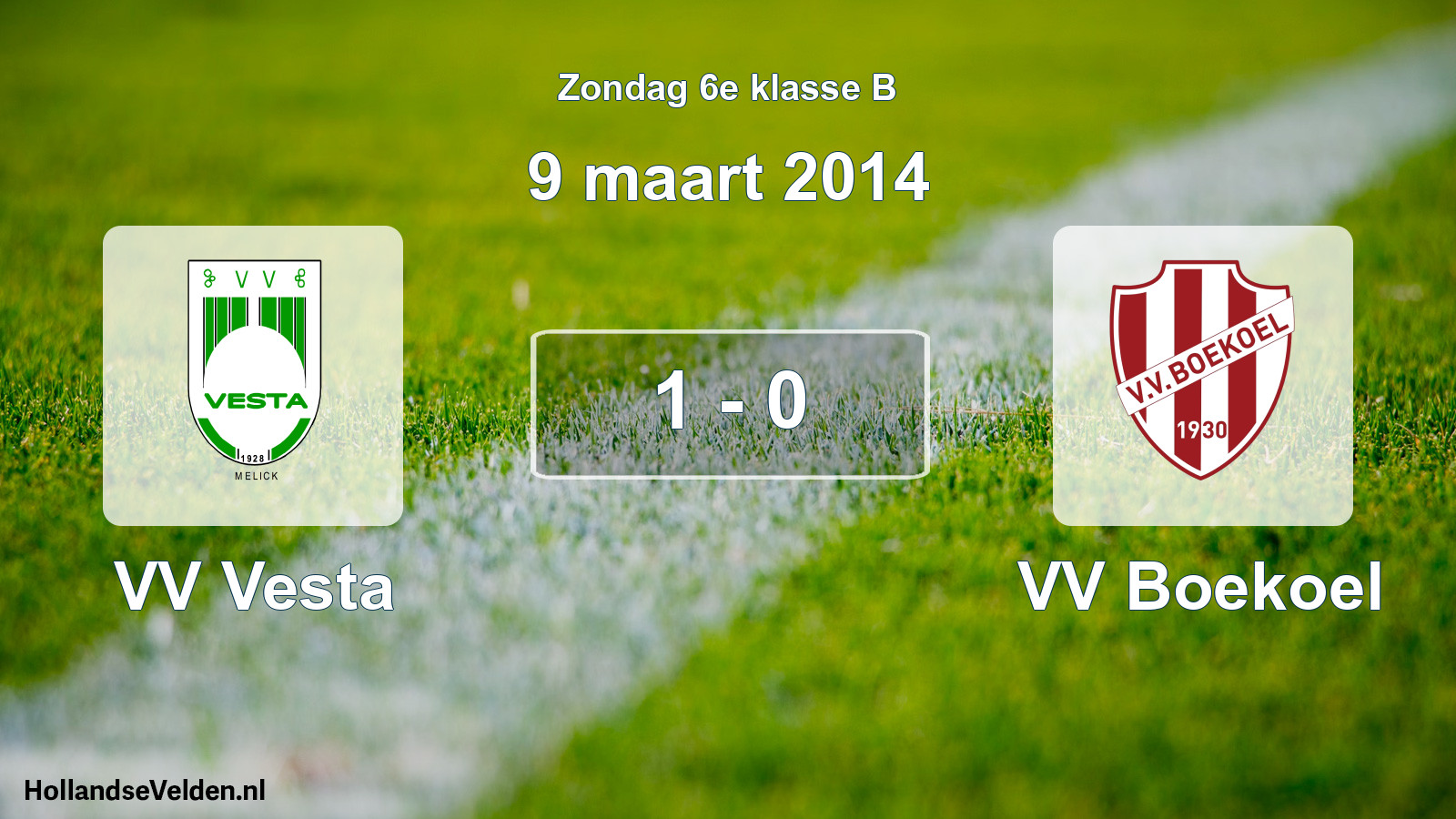 Total number of matches played: VV Vesta - VV Boekoel 1 - 0 (9 March 2014)
