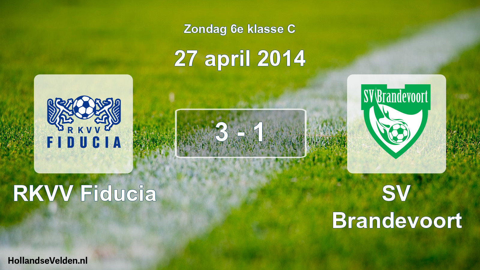 Total number of matches played: RKVV Fiducia - SV Brandevoort 3 - 1 (27 April 2014)
