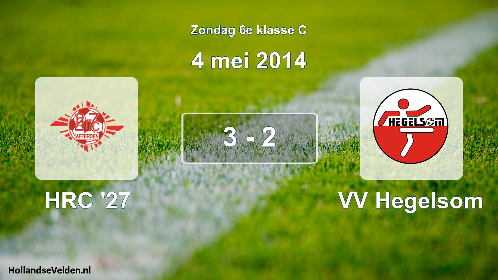 Total number of matches played: HRC '27 - VV Hegelsom 3 - 2 (4 May 2014)