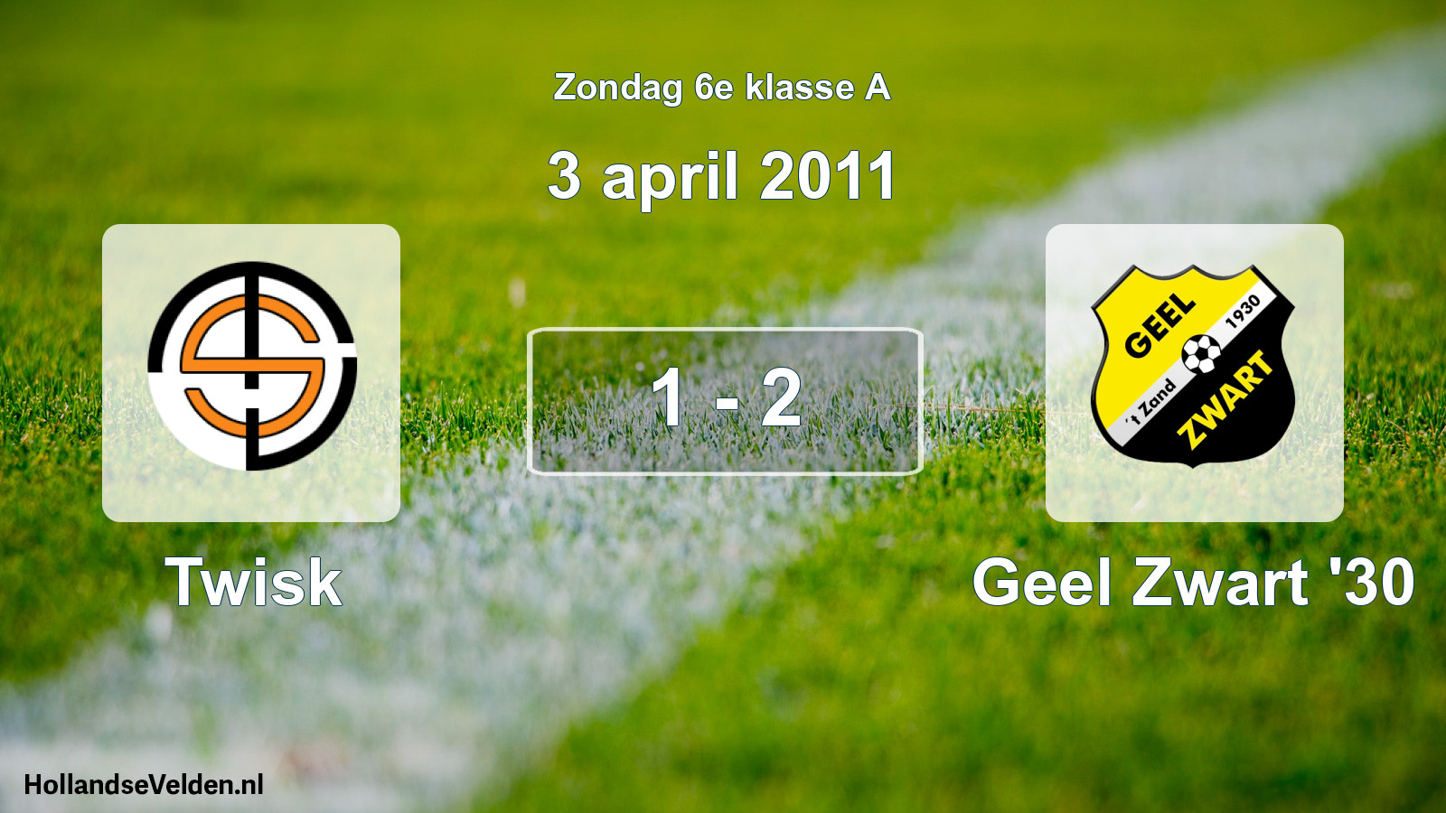 Total number of matches played: Twisk - Geel Zwart '30 1 - 2 (3 April 2011)