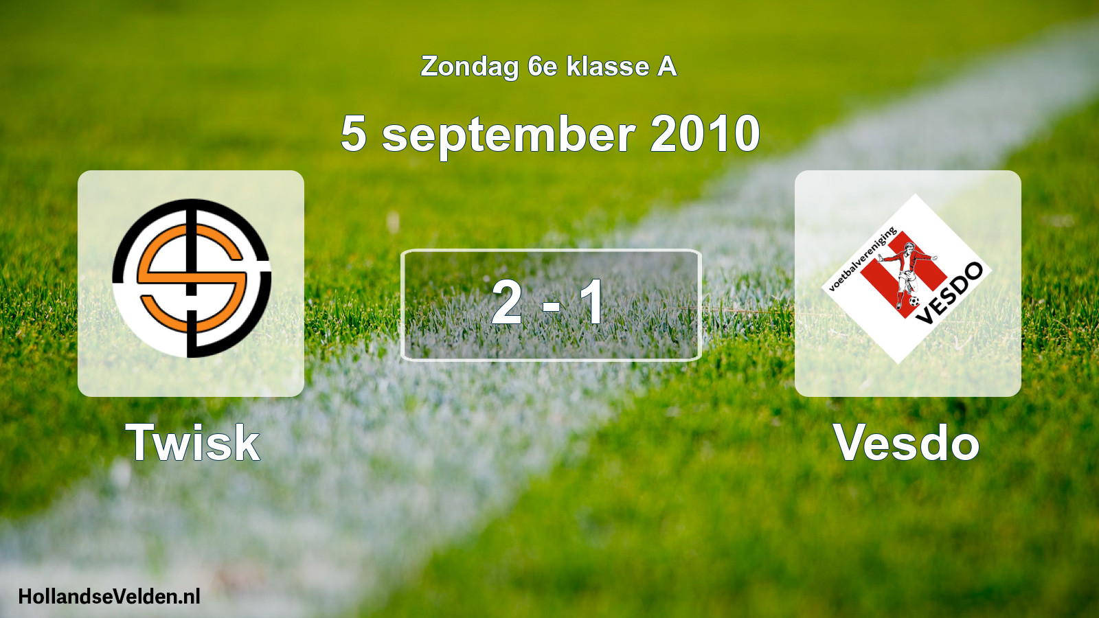 Total number of matches played: Twisk - Vesdo 2 - 1 (5 September 2010)