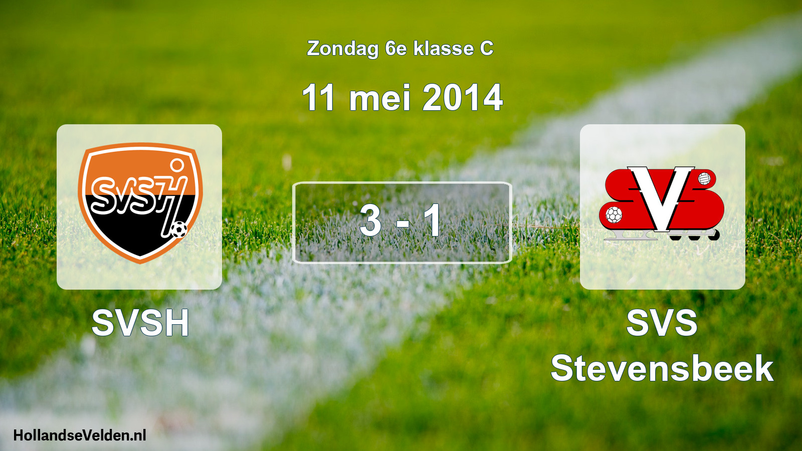 Total number of matches played: SVSH - SVS Stevensbeek 3 - 1 (11 May 2014)