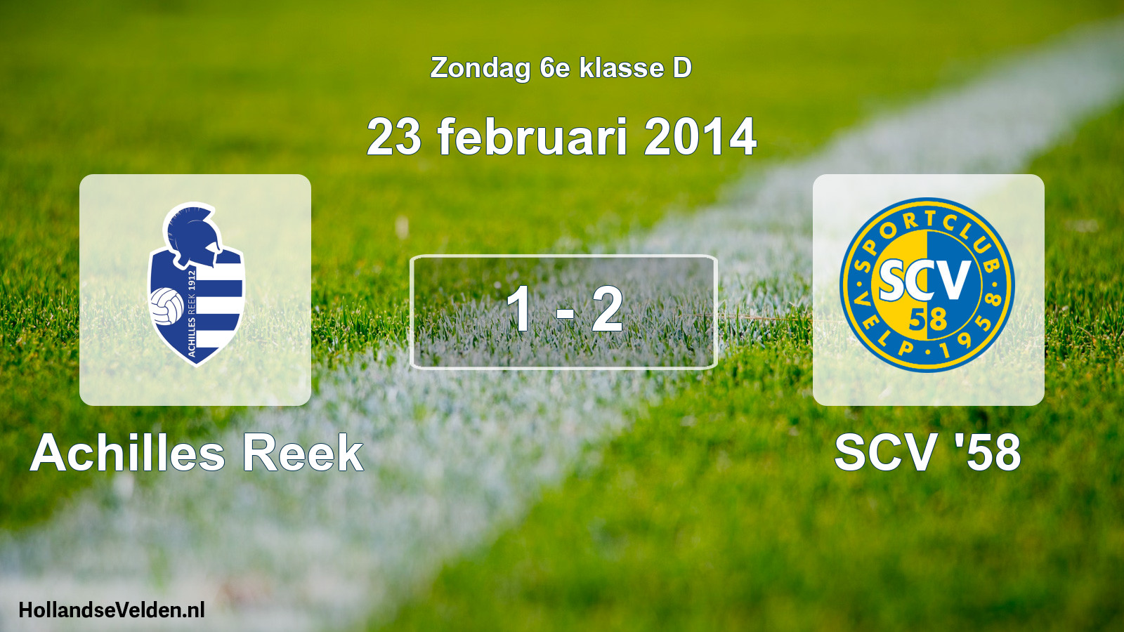 Total number of matches played: Achilles Reek - SCV '58 1 - 2 (23 February 2014)