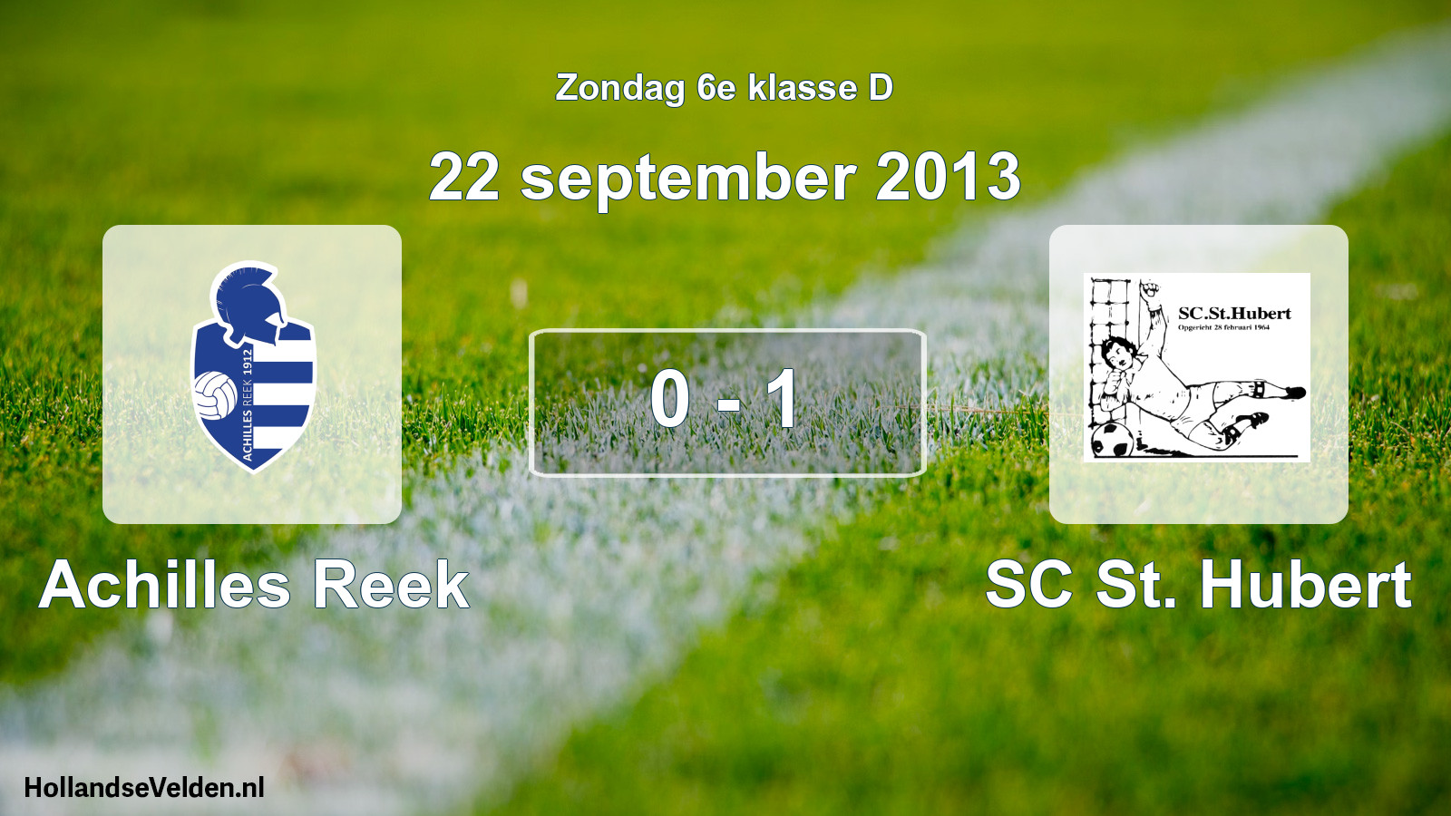 Total number of matches played: Achilles Reek - SC St. Hubert 0 - 1 (22 September 2013)