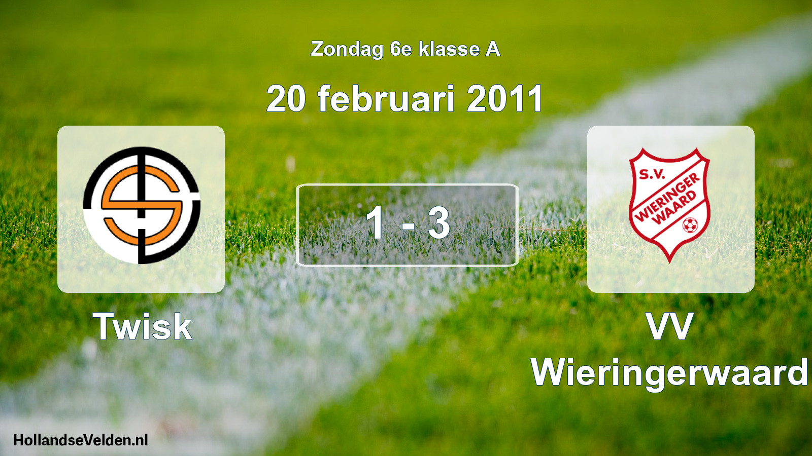Total number of matches played: Twisk - VV Wieringerwaard 1 - 3 (20 February 2011)