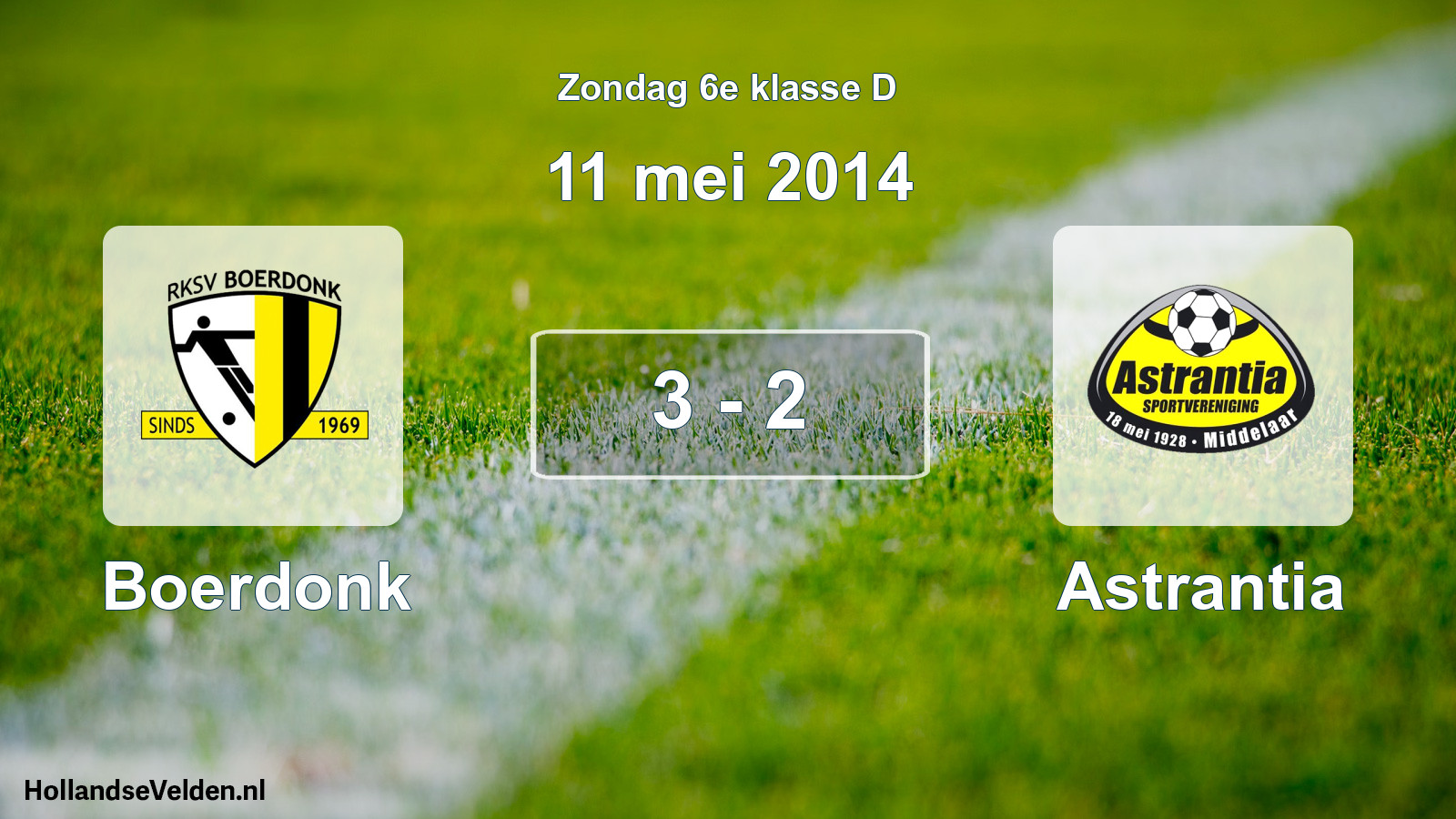 Total number of matches played: Boerdonk - Astrantia 3 - 2 (11 May 2014)