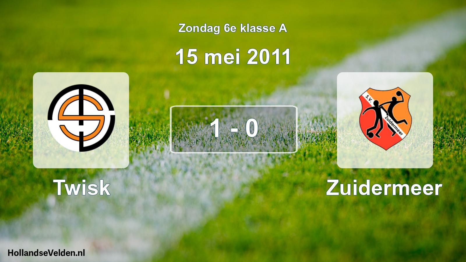 Total number of matches played: Twisk - Zuidermeer 1 - 0 (15 May 2011)
