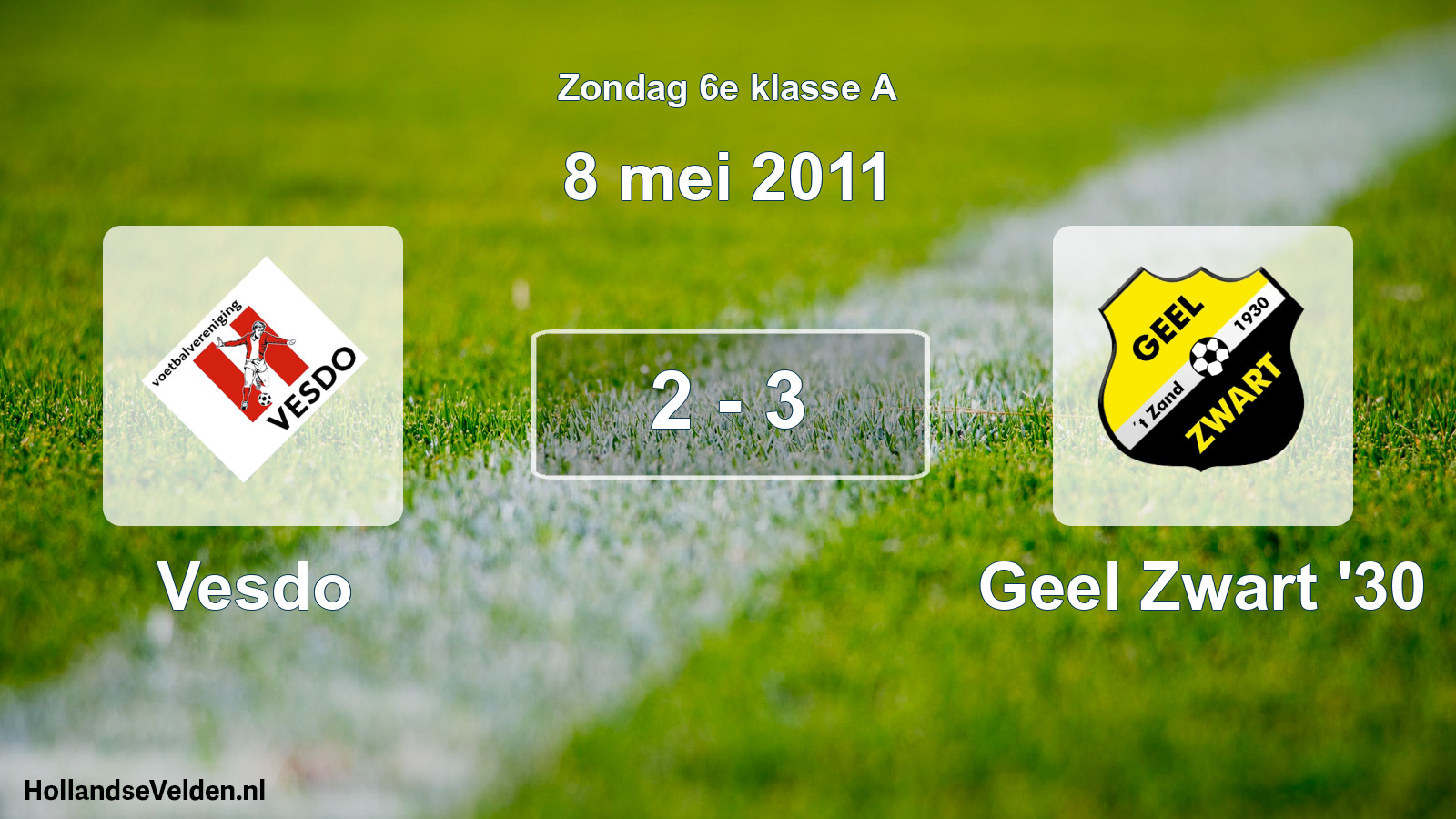 Total number of matches played: Vesdo - Geel Zwart '30 2 - 3 (8 May 2011)