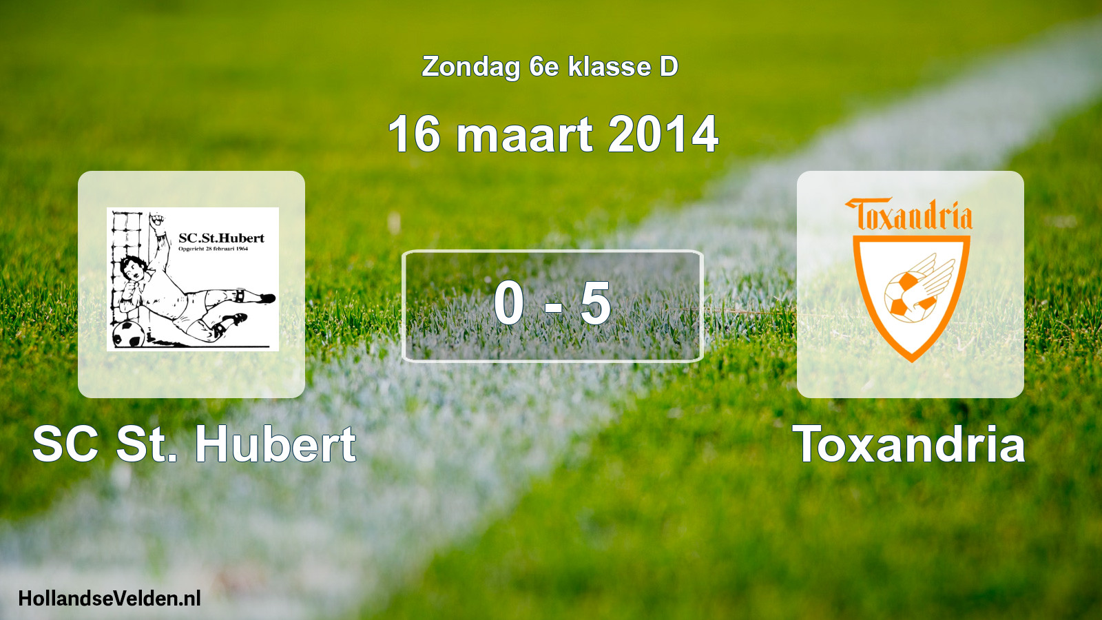 Total number of matches played: SC St. Hubert - Toxandria 0 - 5 (16 March 2014)