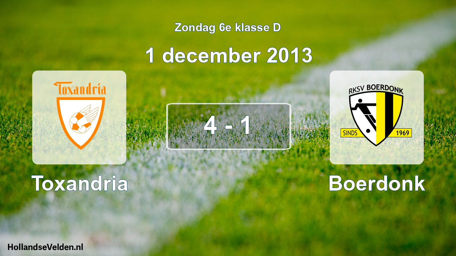 Total number of matches played: Toxandria - Boerdonk 4 - 1 (1 December 2013)