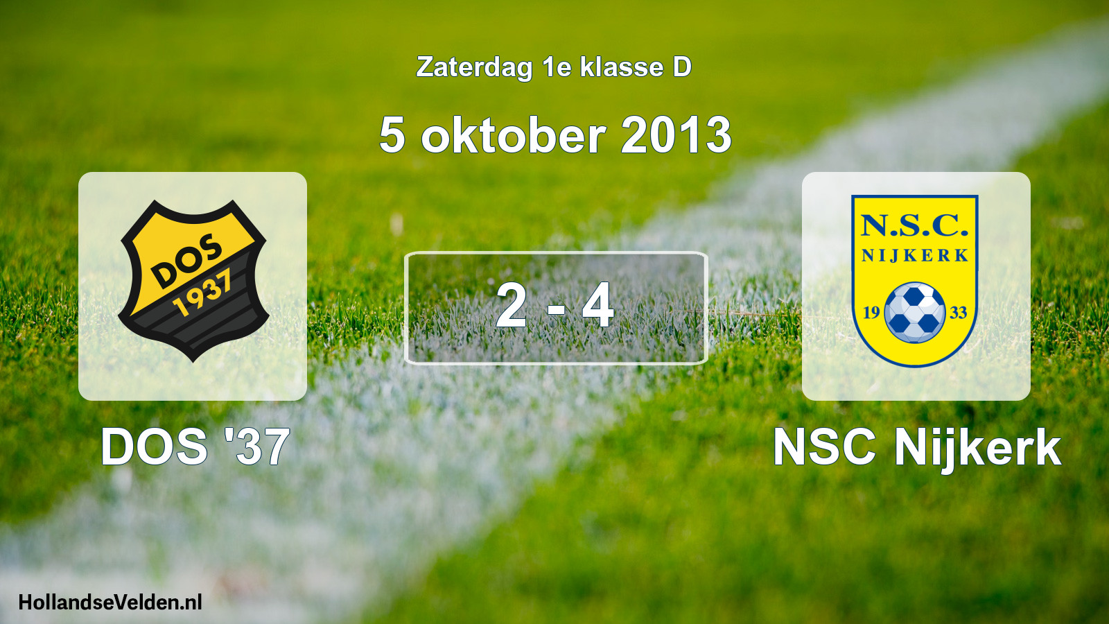 Total number of matches played: DOS '37 - NSC Nijkerk 2 - 4 (5 October 2013)