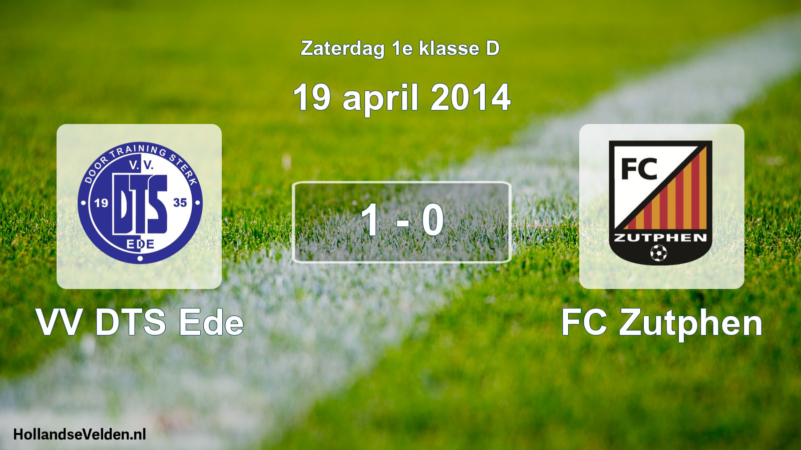 Total number of matches played: VV DTS Ede - FC Zutphen 1 - 0 (19 April 2014)
