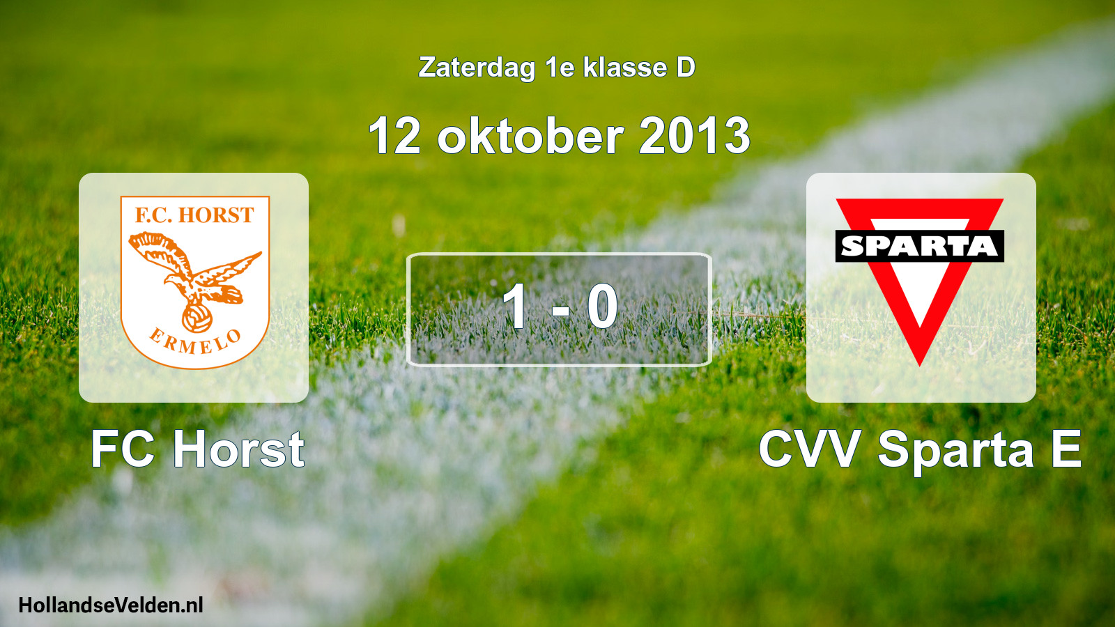 Total number of matches played: FC Horst - CVV Sparta E 1 - 0 (12 October 2013)