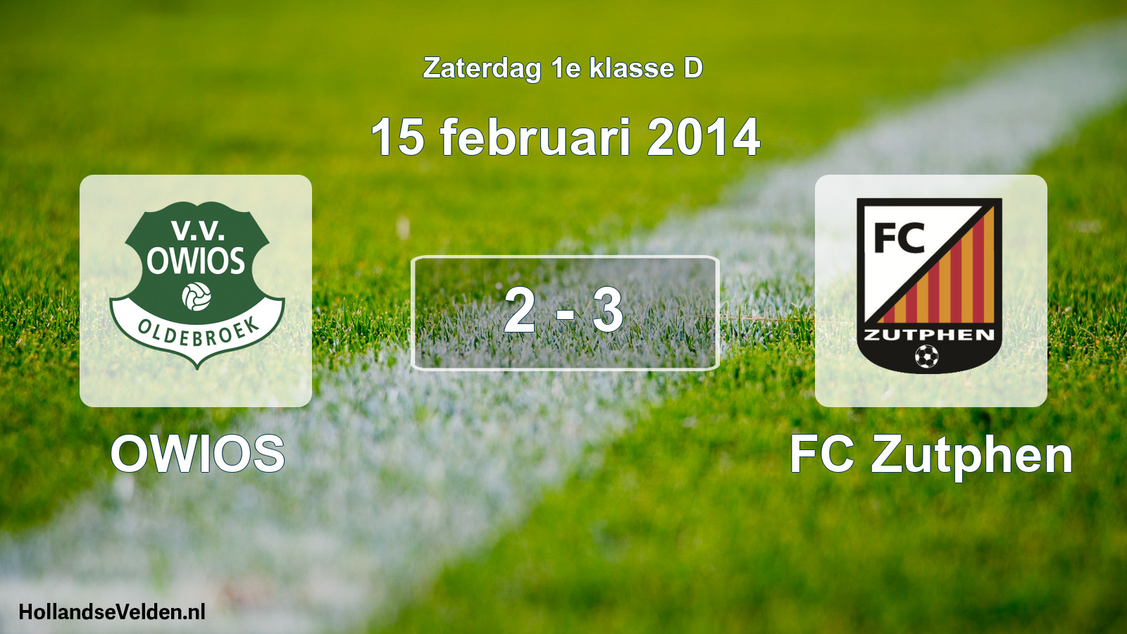 Total number of matches played: OWIOS - FC Zutphen 2 - 3 (15 February 2014)