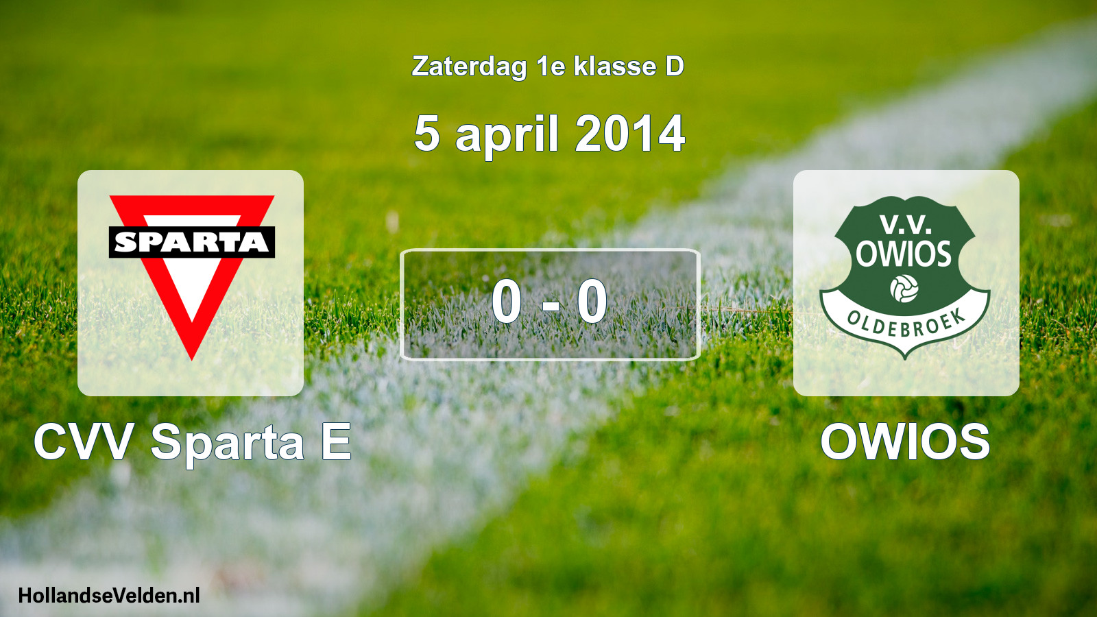 Total number of matches played: CVV Sparta E - OWIOS 0 - 0 (5 April 2014)
