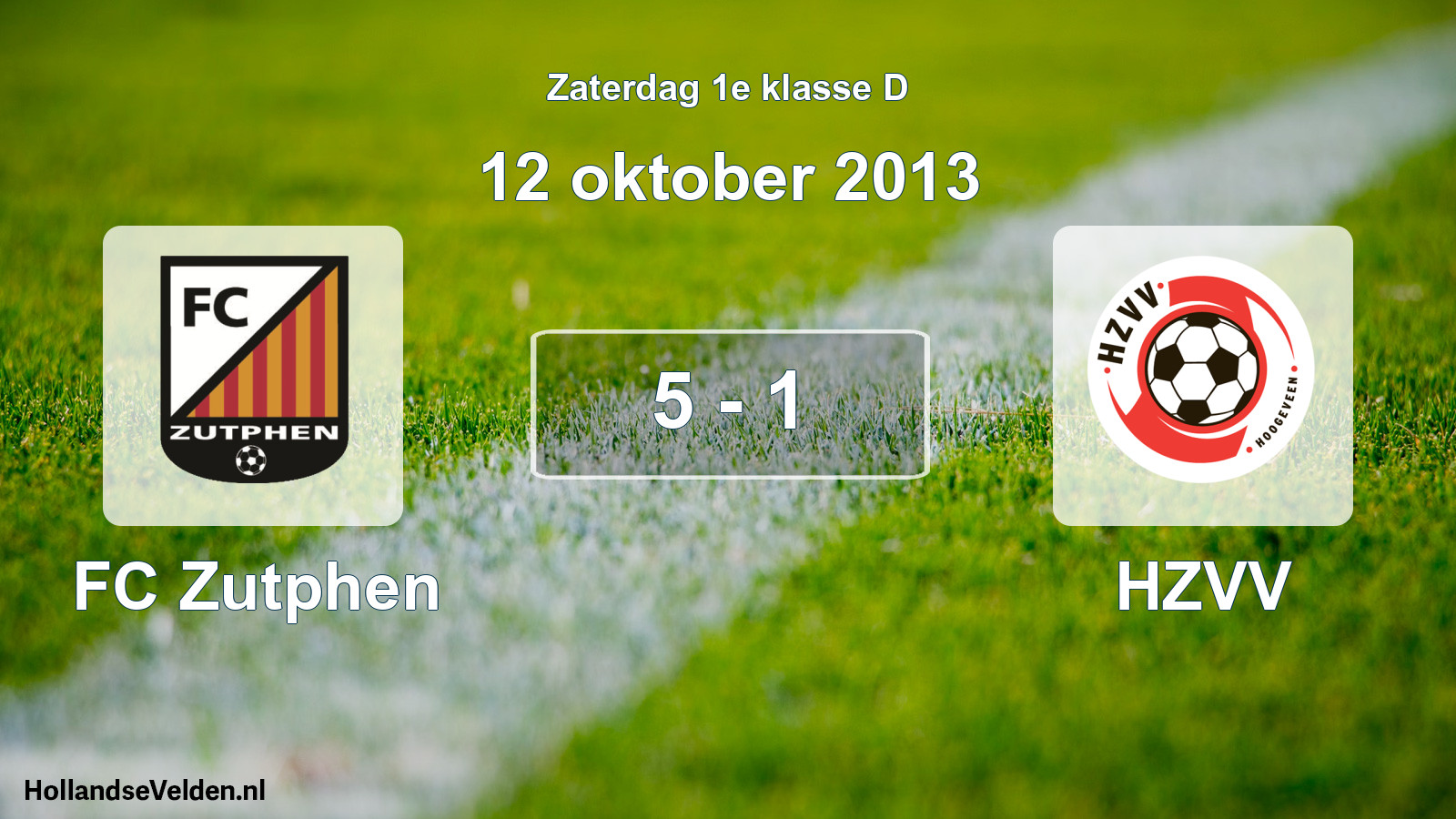 Total number of matches played: FC Zutphen - HZVV 5 - 1 (12 October 2013)
