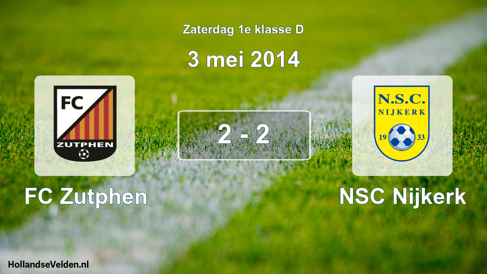 Total number of matches played: FC Zutphen - NSC Nijkerk 2 - 2 (3 May 2014)