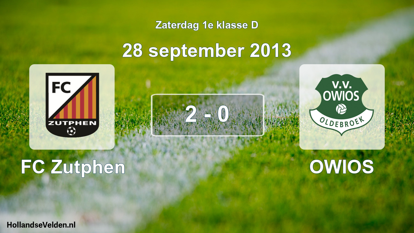 Total number of matches played: FC Zutphen - OWIOS 2 - 0 (28 September 2013)