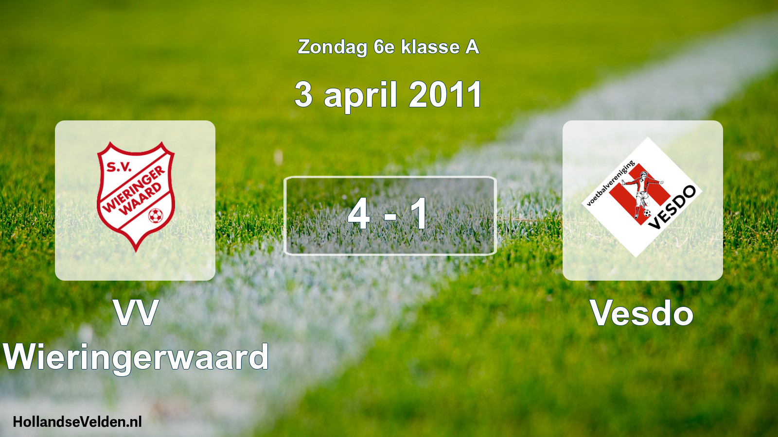 Total number of matches played: VV Wieringerwaard - Vesdo 4 - 1 (3 April 2011)