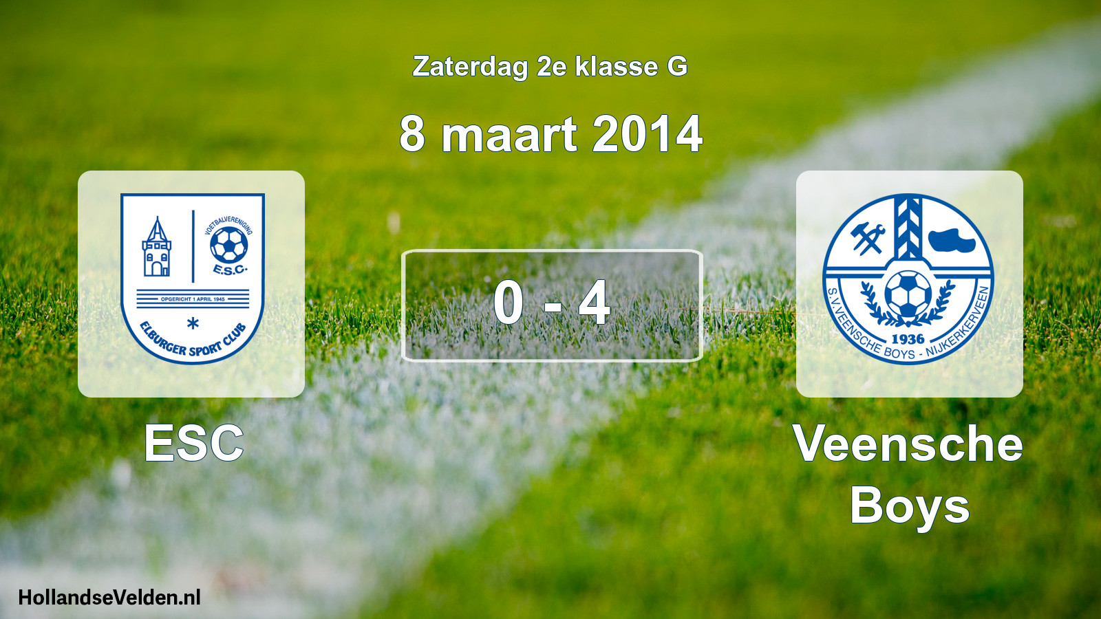 Total number of matches played: ESC - Veensche Boys 0 - 4 (8 March 2014)