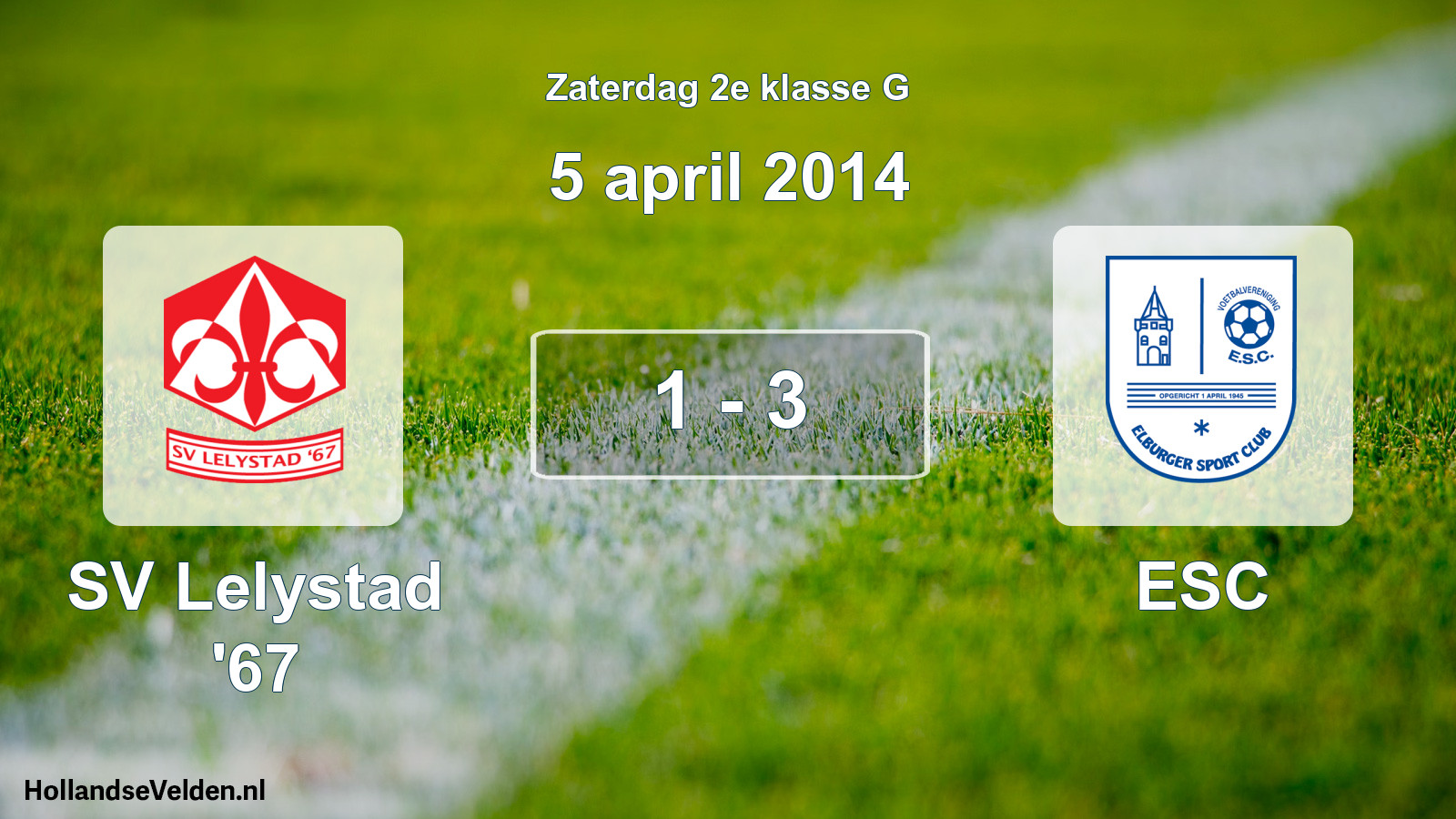 Total number of matches played: SV Lelystad '67 - ESC 1 - 3 (5 April 2014)