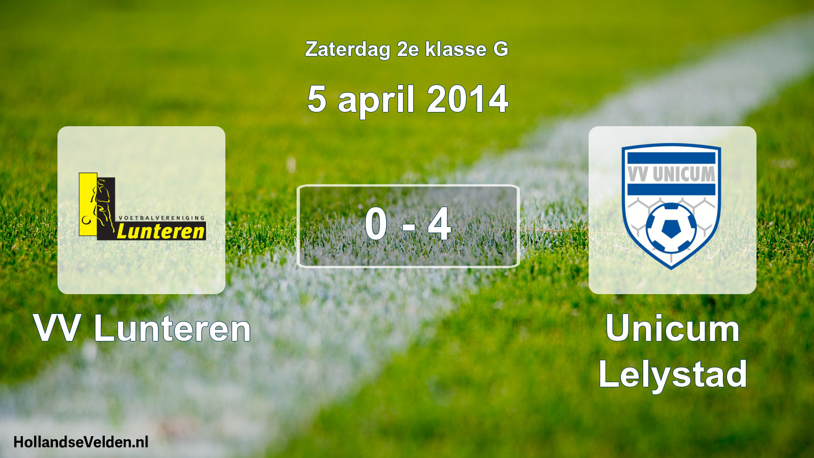 Total number of matches played: VV Lunteren - Unicum Lelystad 0 - 4 (5 April 2014)