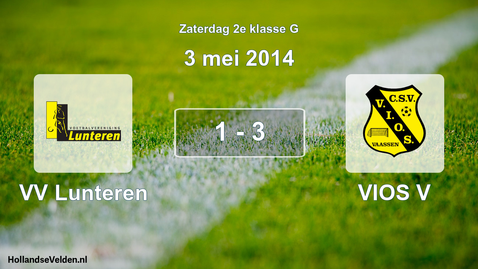 Total number of matches played: VV Lunteren - VIOS V 1 - 3 (3 May 2014)