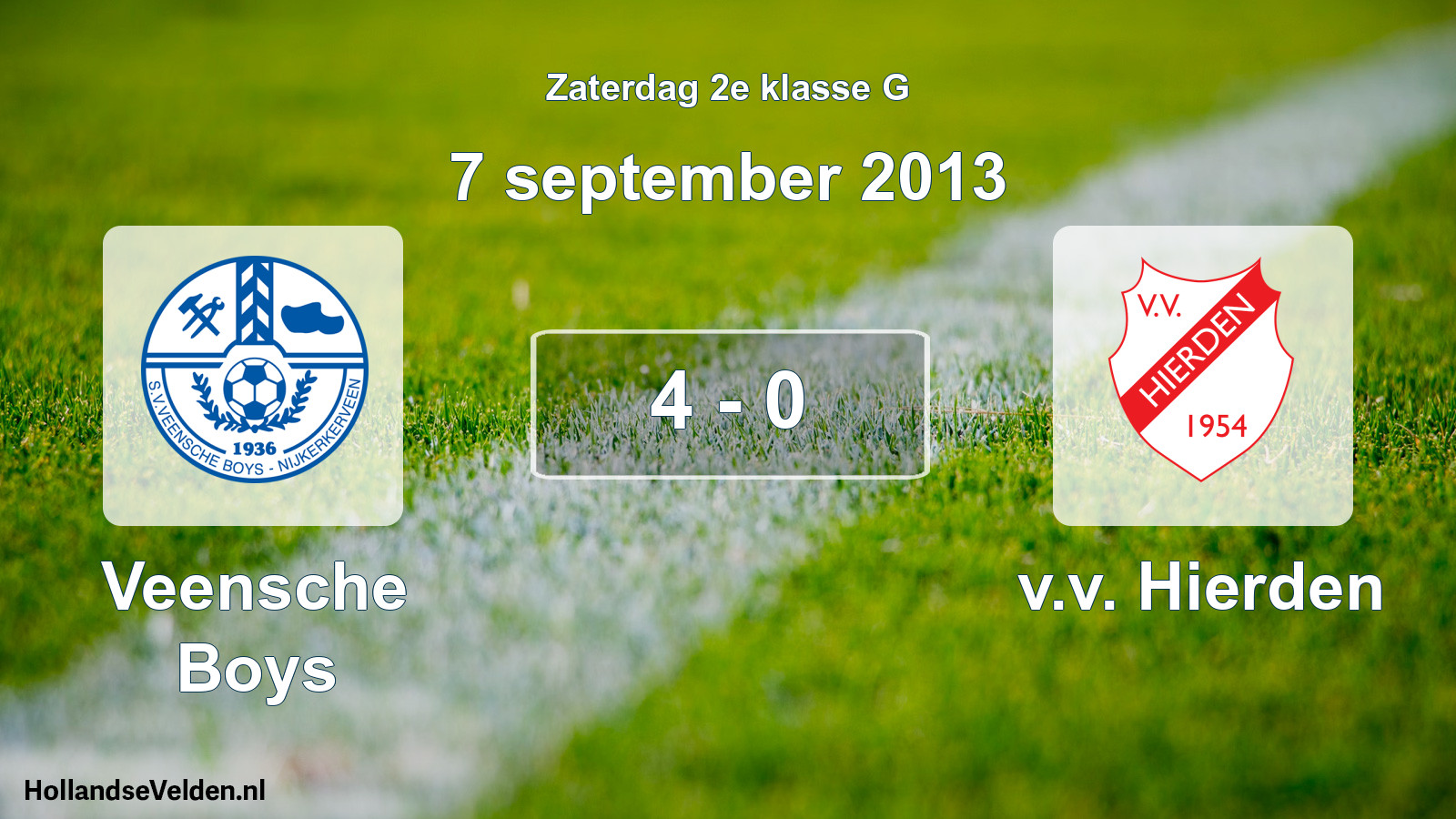 Total number of matches played: Veensche Boys - v.v. Hierden 4 - 0 (7 September 2013)