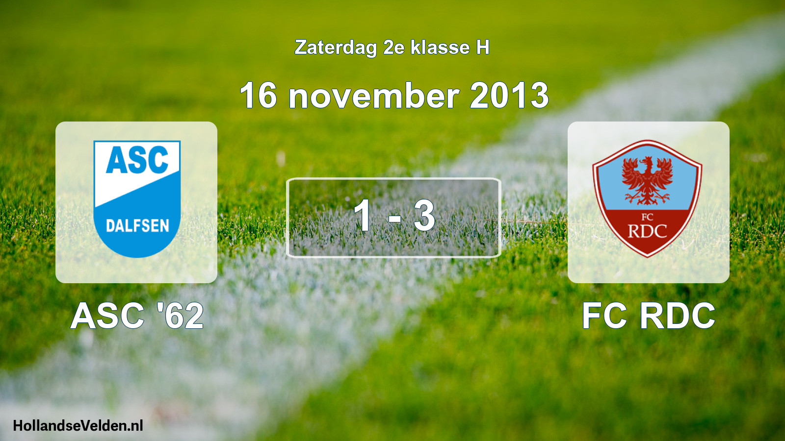 Total number of matches played: ASC '62 - FC RDC 1 - 3 (16 November 2013)