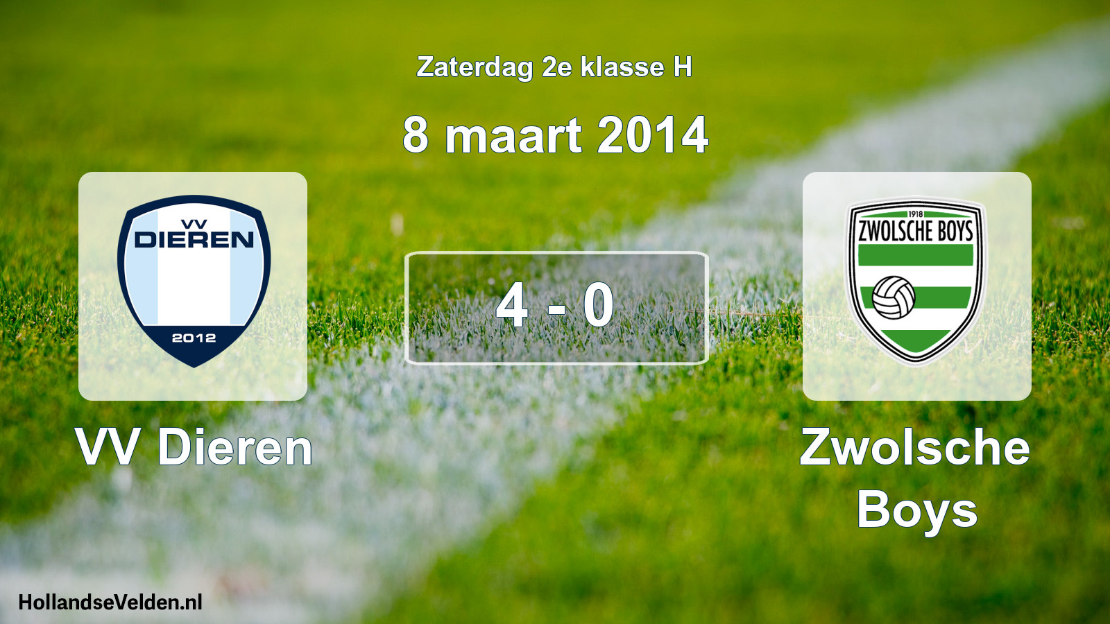 Total number of matches played: VV Dieren - Zwolsche Boys 4 - 0 (8 March 2014)