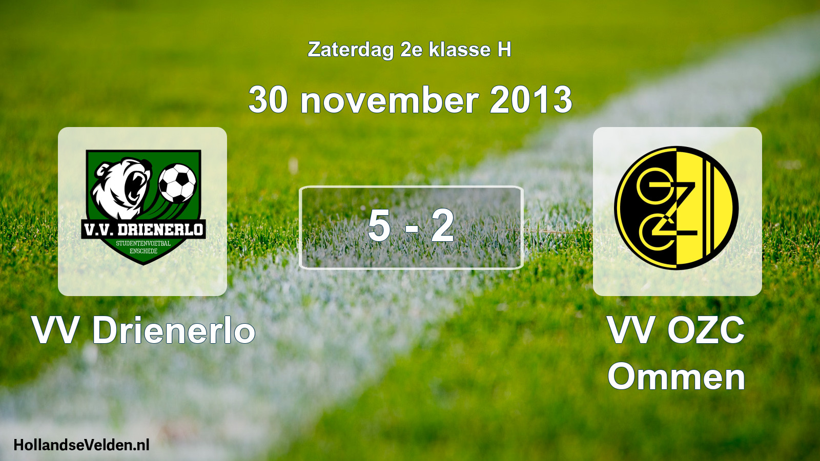 Total number of matches played: VV Drienerlo - VV OZC Ommen 5 - 2 (30 November 2013)