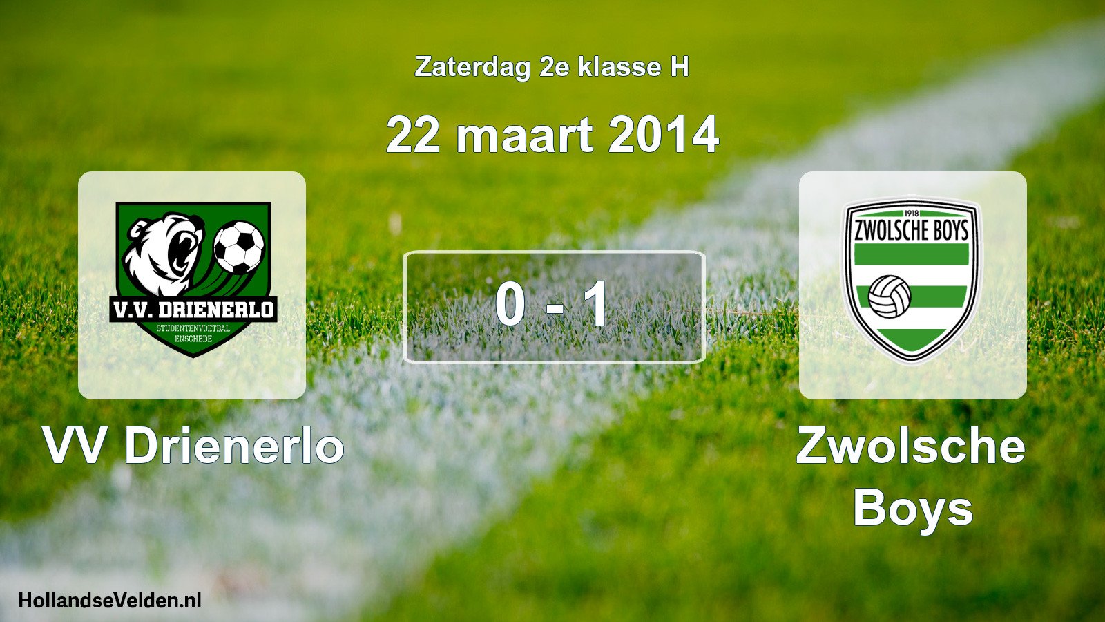 Total number of matches played: VV Drienerlo - Zwolsche Boys 0 - 1 (22 March 2014)